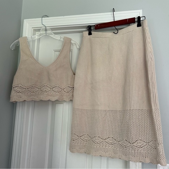 House Of Harlow 1960 Two-Piece Crocheted Skirt Set M - Picture 3 of 5
